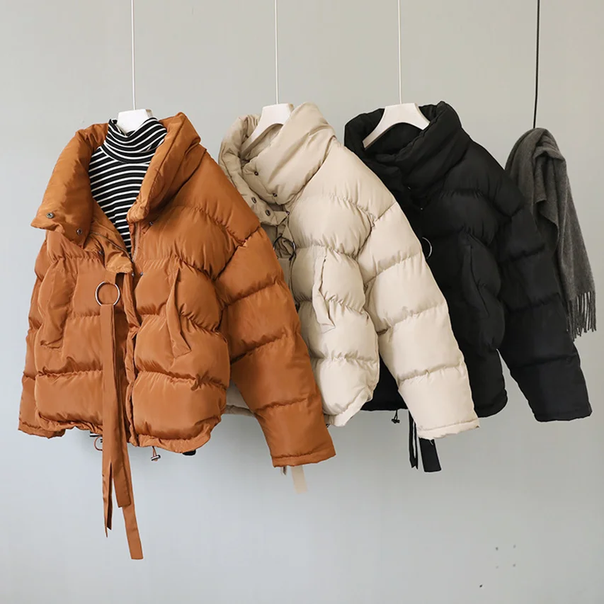 

Women winter jacket Stand collar thickening warm fashion casual black loose women parka plus size 2018 new