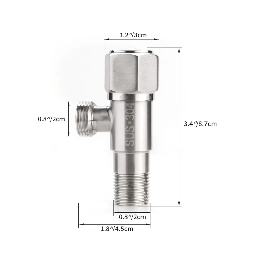 ANHO 304 треугольный клапан из нержавеющей стали, управление холодной и горячей водой, общий тип, туалет, ванная комната, кран, кухонная раковина, переключатель