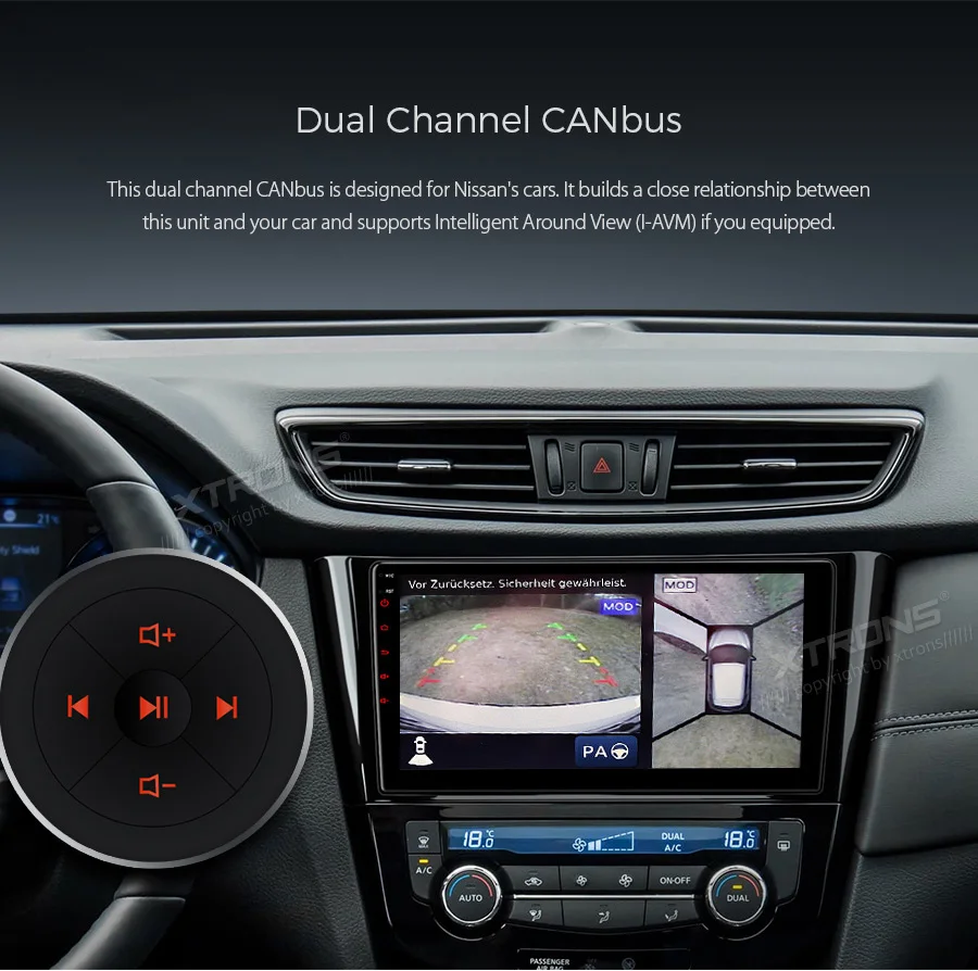 Clearance XTRONS 10.1" Android 8.1 16GB ROM car Multimedia System GPS Navigation RCA for Nissan X-Trial Rogue Qashqai 2014-2018 NO DVD 2
