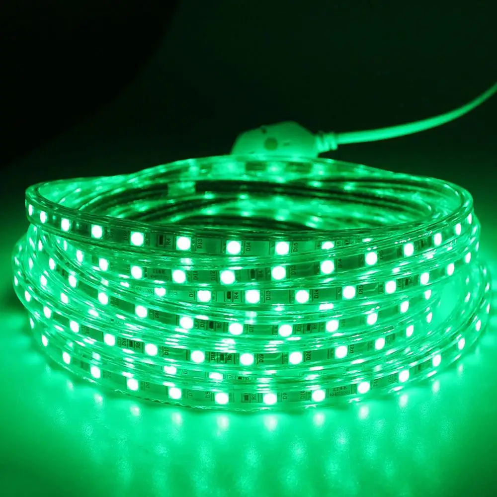 Laimaick светодиодный светильник SMD3014 AC220V 120 светодиодный/М лента для гирлянды IP67 Водонепроницаемый светодиодный светильник ing strip+ EU штекер светодиодный светильник s - Испускаемый цвет: Green Strip Light Ki