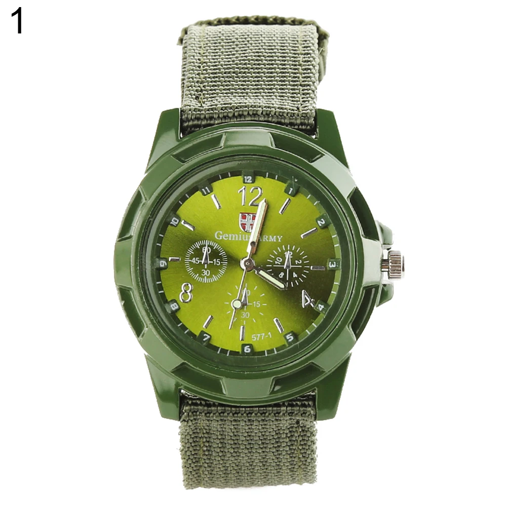 

Men's Fashion Military Army Style Nylon Band Sports Analog Quartz Wrist Watch
