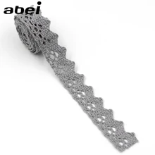 Laço de algodão cinza para costura, acessórios de roupa para casamento, festa de casamento, scrapbook, artesanato diy com 10 jardas, 1.8cm