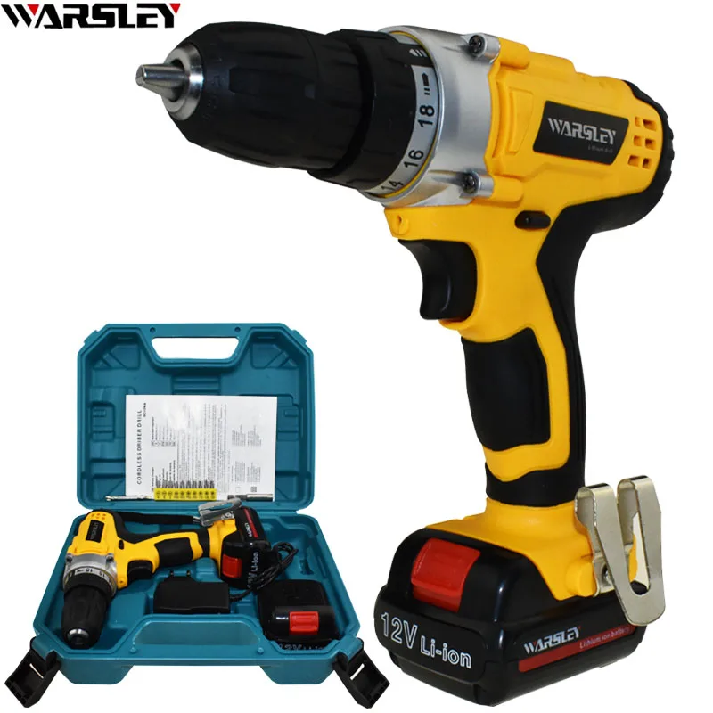 

12V Cordless Drill Electric Screwdriver Electric Drill Power Tools Electric 2 Batteries Screwdriver Mini Drill Drilling Eu Plug