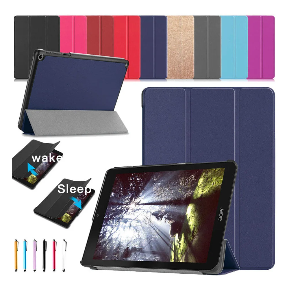 Eagwell Case For ACER chromebook Tab 10 Slim PU Leather Flip Case Folding Stand Smart Cover Auto Sleep awake Protective Skin+Pen