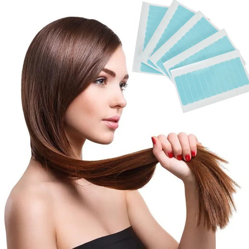 5Sheets 60pcs/1sheets12pc Hair Tape Adhesive Glue Double Side Tape Waterproof For Lace Wig Hair Extension Tool Wig Adhesive Tape