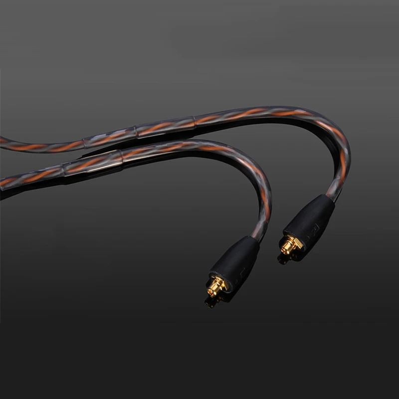 Earmax 4,4 мм HIFI кабель для наушников одиночный Кристальный медный посеребренный MMCX аудио кабель Замена для Shure SE215/535/846/UE900