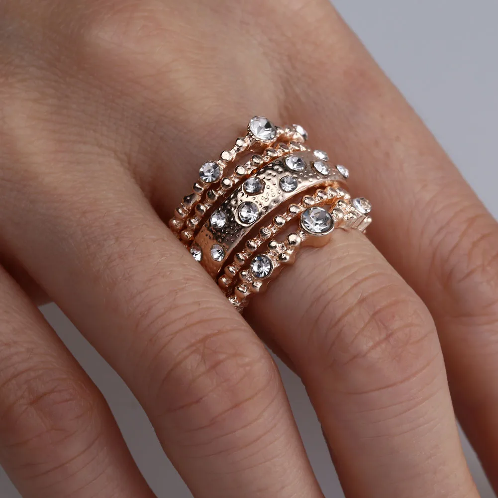 simple rhinestone golden ring set women girls trendy midi ring set knuckle rings fashion jewelry - Simple Wedding Ring Sets simple rhinestone golden ring set women girls trendy midi ring set knuckle rings fashion jewelry - Simple Wedding Ring Sets