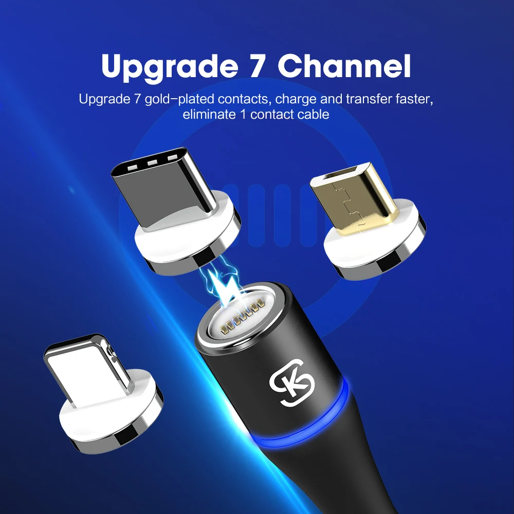 Магнитный кабель SIKAI 3 в 1 5A usb для быстрой зарядки и автомобиле Huawei honor view 20 USB C QC4.0 10