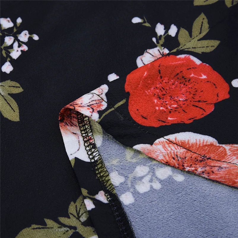 Fashion Autumn summer dress 2018 casual Flare elegant dress Long Sleeve O-Neck Floral Printed Mini party Dress vestido A27#N (9)