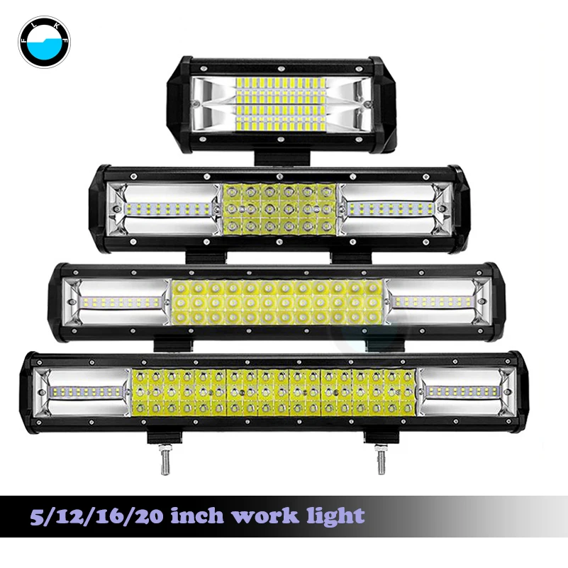 

LED Work Light 5" 12" 16" 20"23" inch 3 Row Light Bar Offroad Combo Beam Led Light Bar 4X4 4WD Offroad Driving Work Light