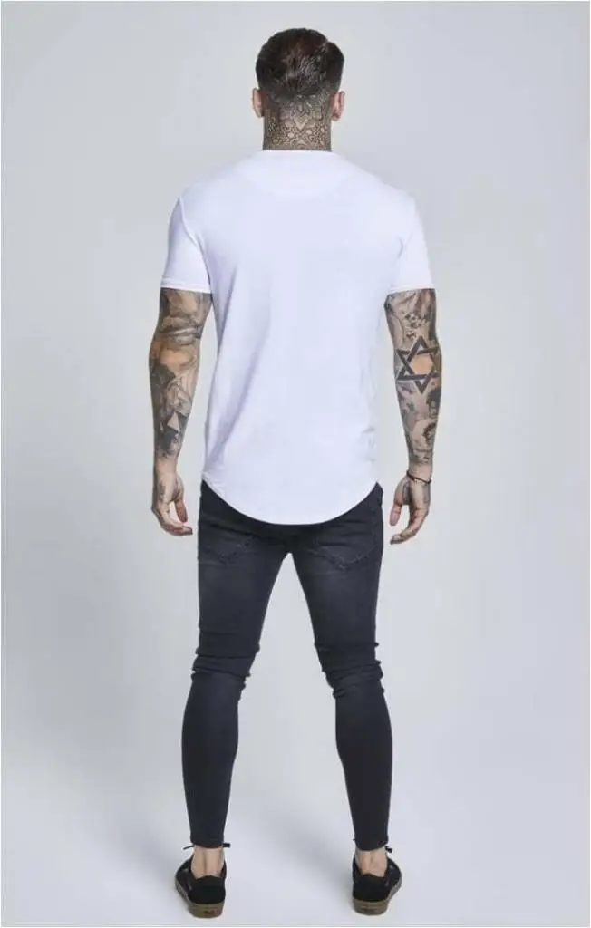 Siksilk с коротким рукавом Футболка для занятий спортом-белая мужская футболка