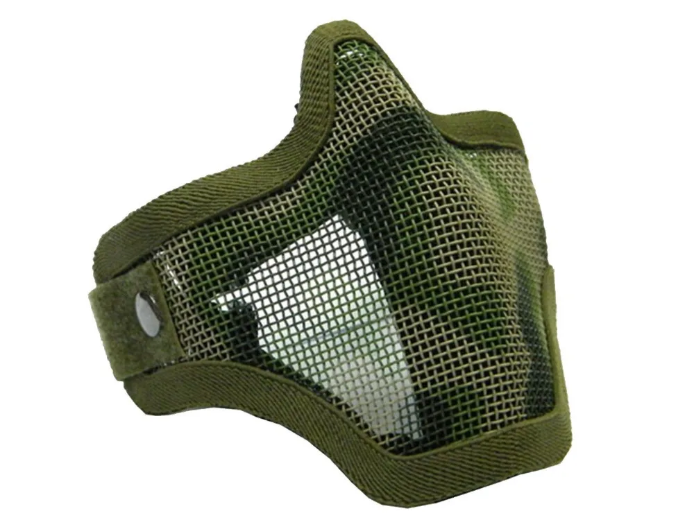 

Tactical Half Face Metal Mesh Mask Protection Gear V1 Military Airsoft Paintball Camo OD