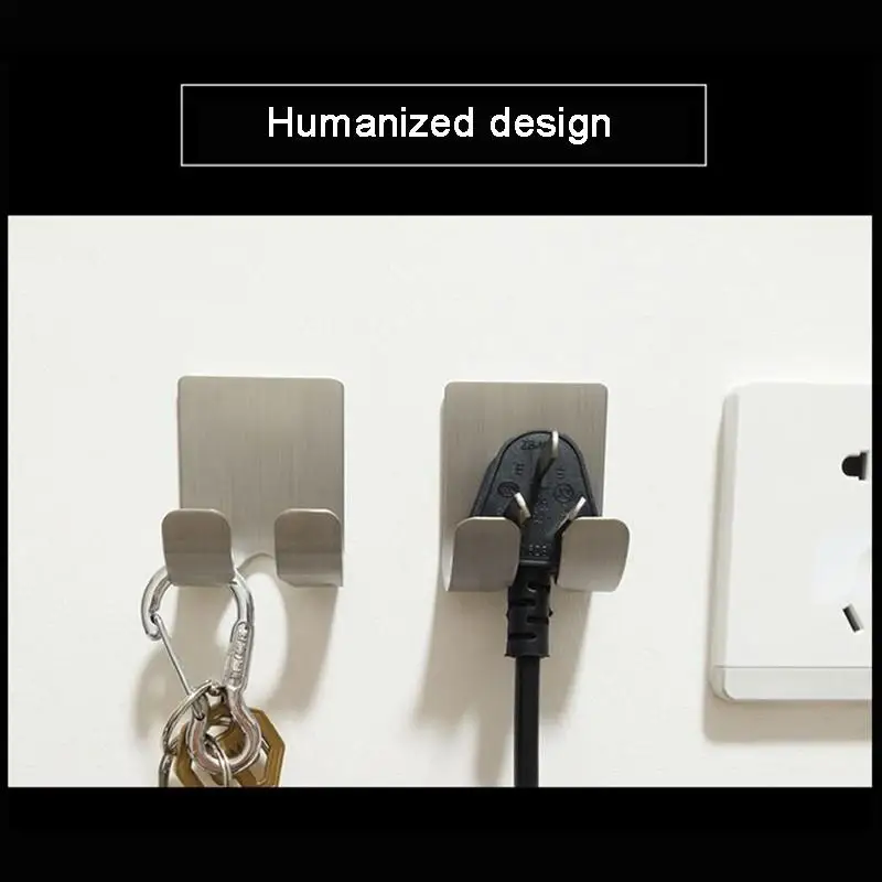 1Pcs Wall-mounted Stainless Steel Razor Holders Wall Adhesive Shaver Storage Racks Kitchen Door Bathroom Sticky Hooks For Plugs (17)