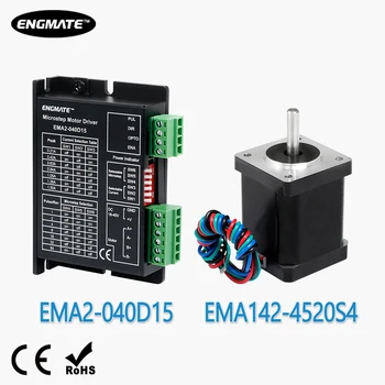 

ENGMATE CNC Stepper Driver Board Controller EMA2-040D15 0.21-1.5A 18-40V DC with EMA142-4520S4 Stepper Motor
