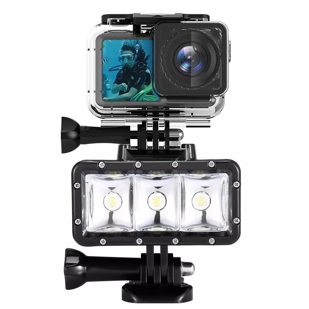 EACHSHOT 61M Waterproof Case for DJI Osmo Action Camera Accessories Housing Diving with LED light | Электроника