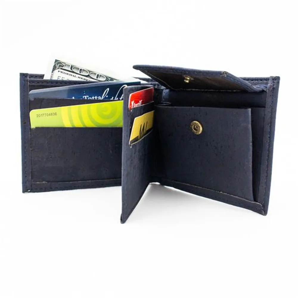 Пробковый кошелек для мужчин синий цвет пробка ручной работы мужской кошелек пробковые принадлежности BAG-351-C