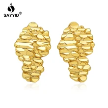 

SAYYID Stud Earrings for Women's Golden Map Earrings Fashion Jewelry Gift E1819