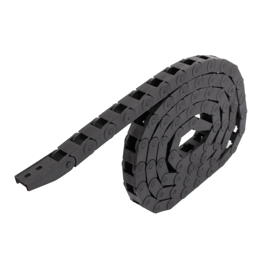

1 Pcs Plastic 7mm x 7mm Towline Cable Drag Chain Wire Cord Carrier 1.2M Long Black For CNC Machine Tools Transmission Chains