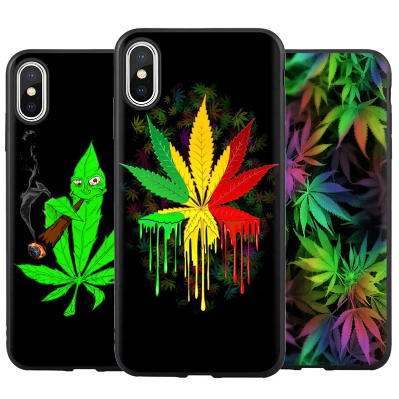 

For iphone X XR XS MAX Rasta Style Reggae Music Leaves cover case for iphone 6 S 7 7plus 8 8plus 5S SE soft silicon phone cases