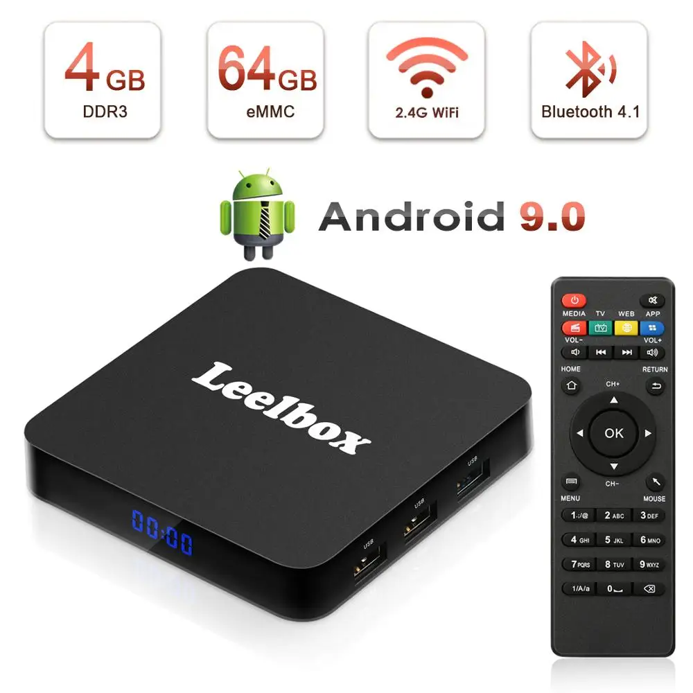 

Android 9.0 Smart TV Box Android 9.0 4GB 64GB RK3228 Quad Core Q4 Plus 2.4G Wifi H.265 4K HD Google Player Q4 Plus Set Top Box