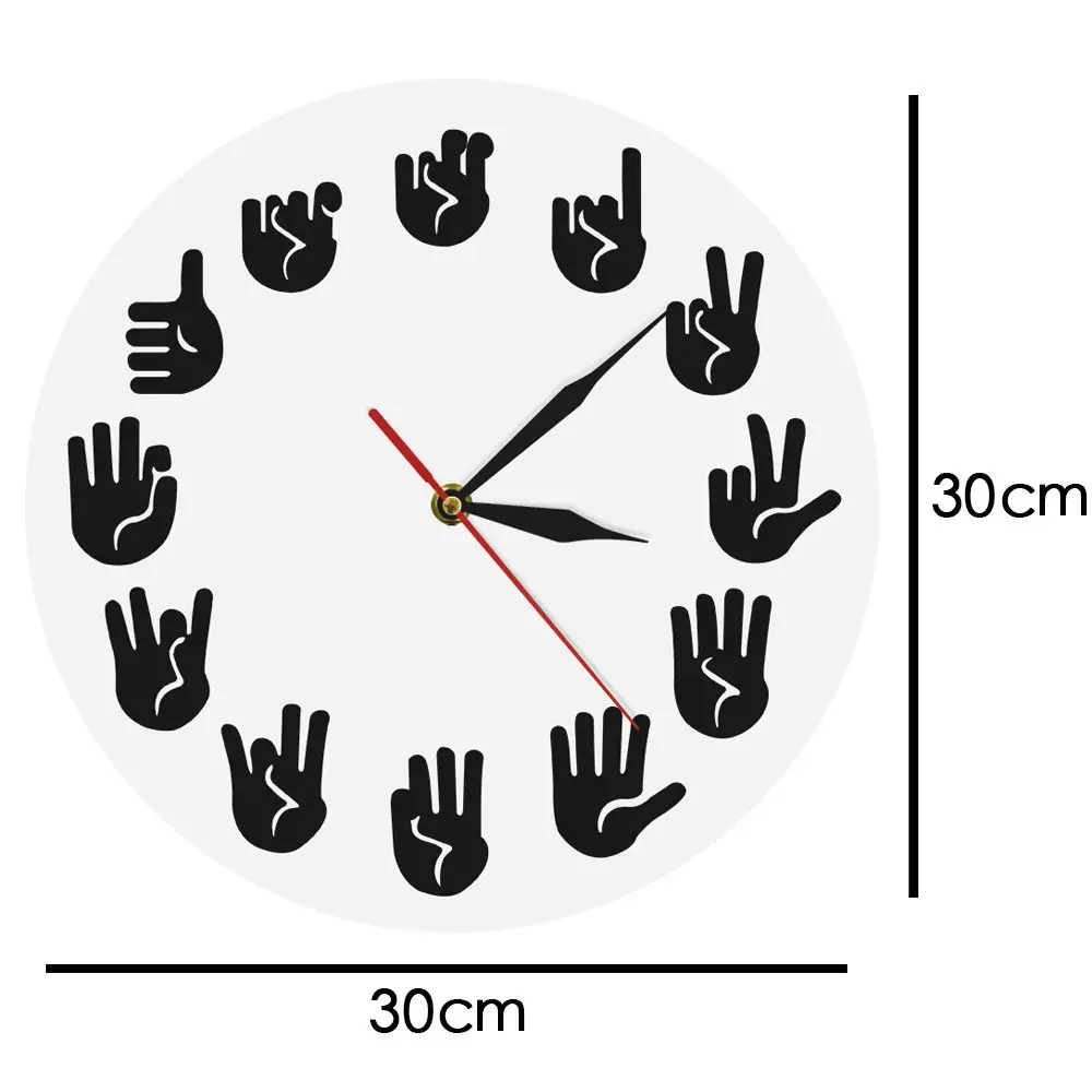 Настенные часы с американским языком жестов, современные часы ASL Gesture, аналоги часов, сделанные исключительно для глухонемых