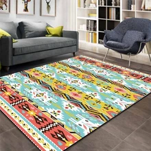 Else Aztec этнический зеленый желтый геометрический 3d принт Нескользящая микрофибра Гостиная декоративный современный моющийся коврик