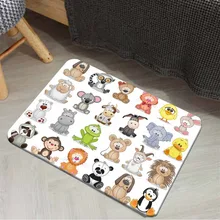 Цветной обучающий Забавный Милый джунгли животные 3d принт Противоскользящий половик домашний декор Entryway Дети Коврик для комнаты