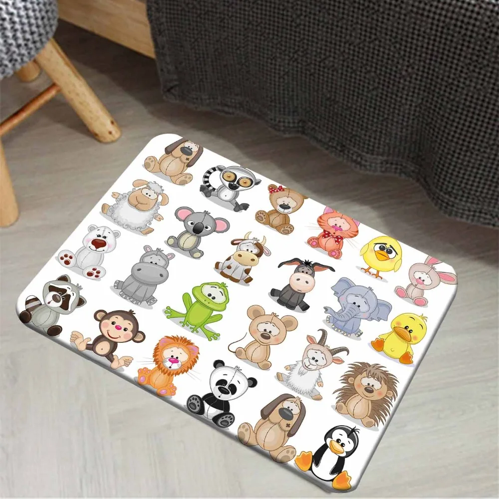 

Else Colored Educational Funny Cute Jungle Animals 3d Print Anti Slip Doormat Home Decor Entryway Kids Children Room Mat