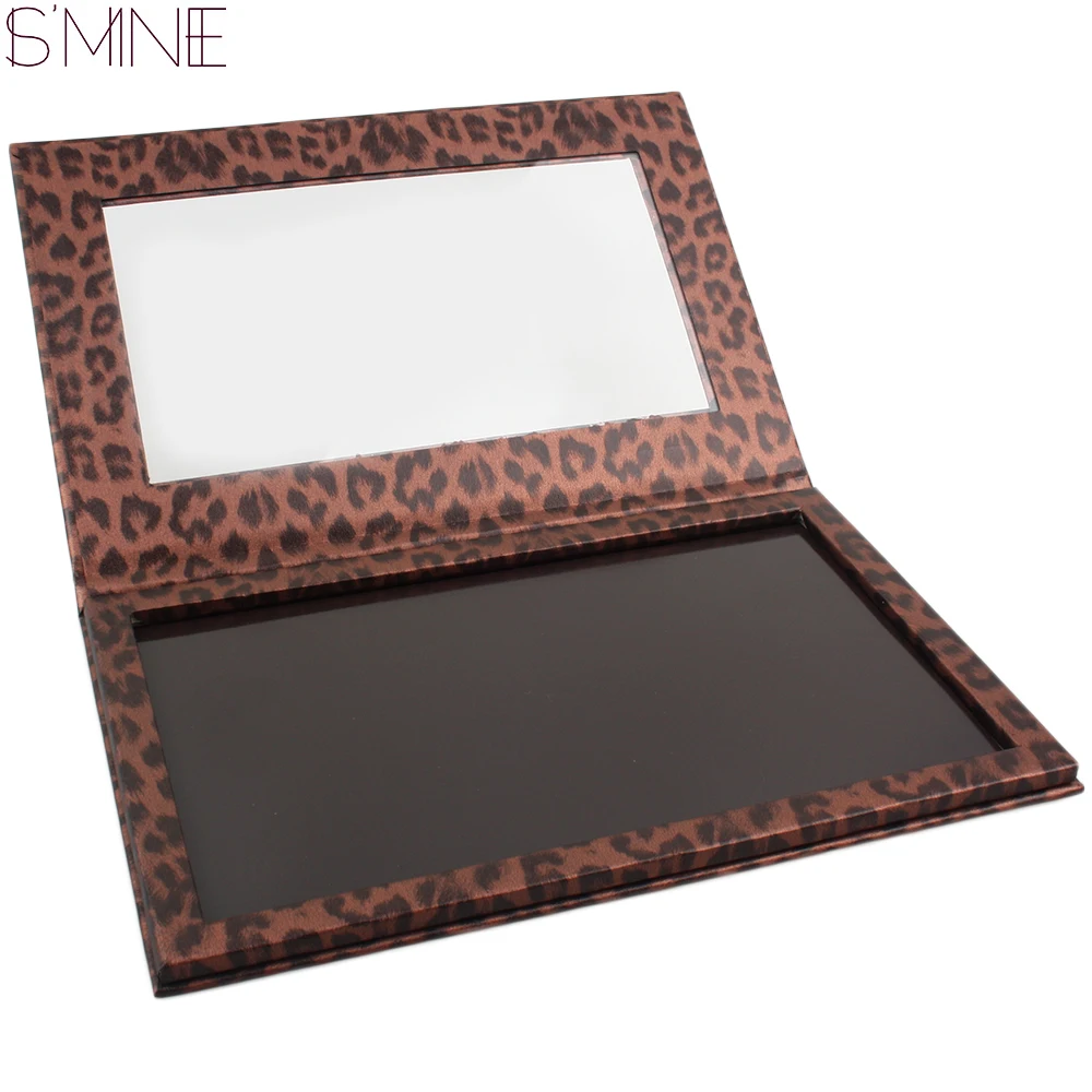 

ISMINE DIY Empty Leopard Magnetic Eyeshadow Pans with Shadow Lipstick Blush Matte Large Corrective Palette Single Pan