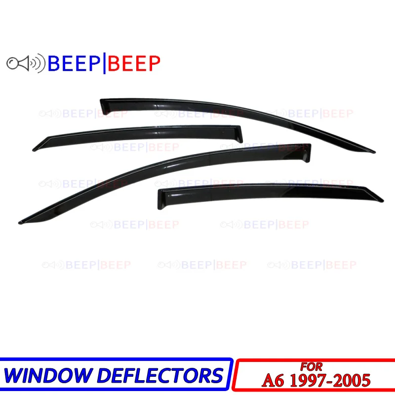 

For Audi A6 1997-2005 car window deflectors wind sun guard rain vent visor cover car styling accessories