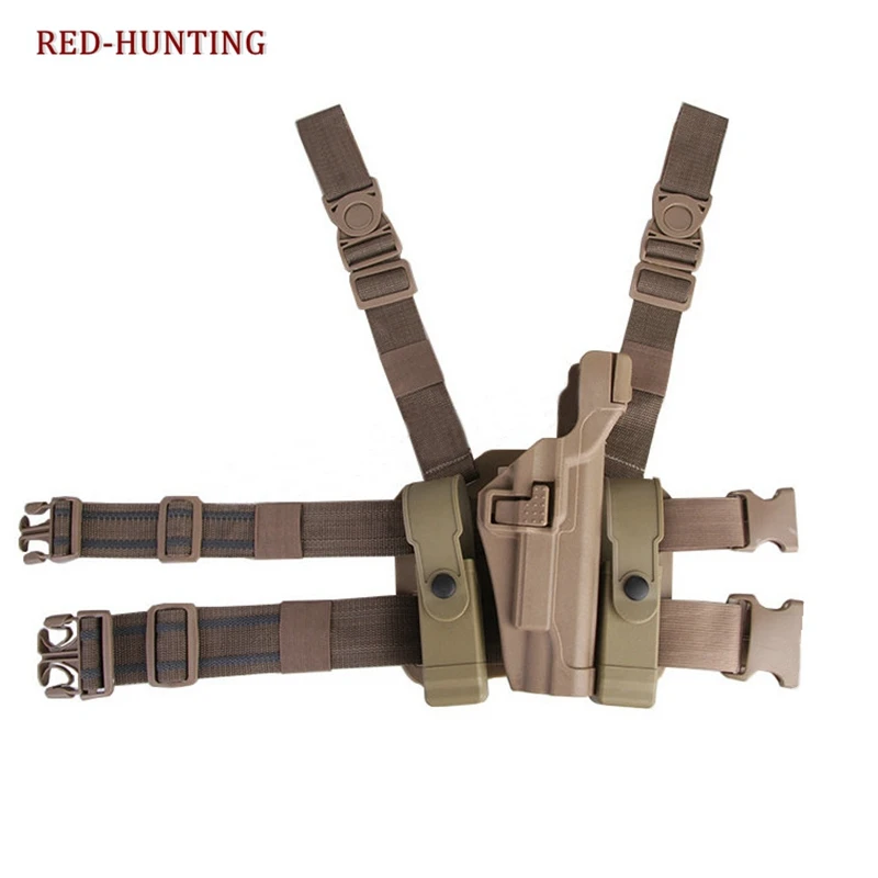 

High Quality Polymer Tactical Puttee Thigh Belt Drop Leg Holster Pouch for COLT 1911