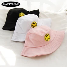 MATTYDOLIE Ведро hat усмешки хлопок мужская уличная хип-хоп мальчик девочка горшок крышка летнее солнце шляпа складная шляпа рыбака