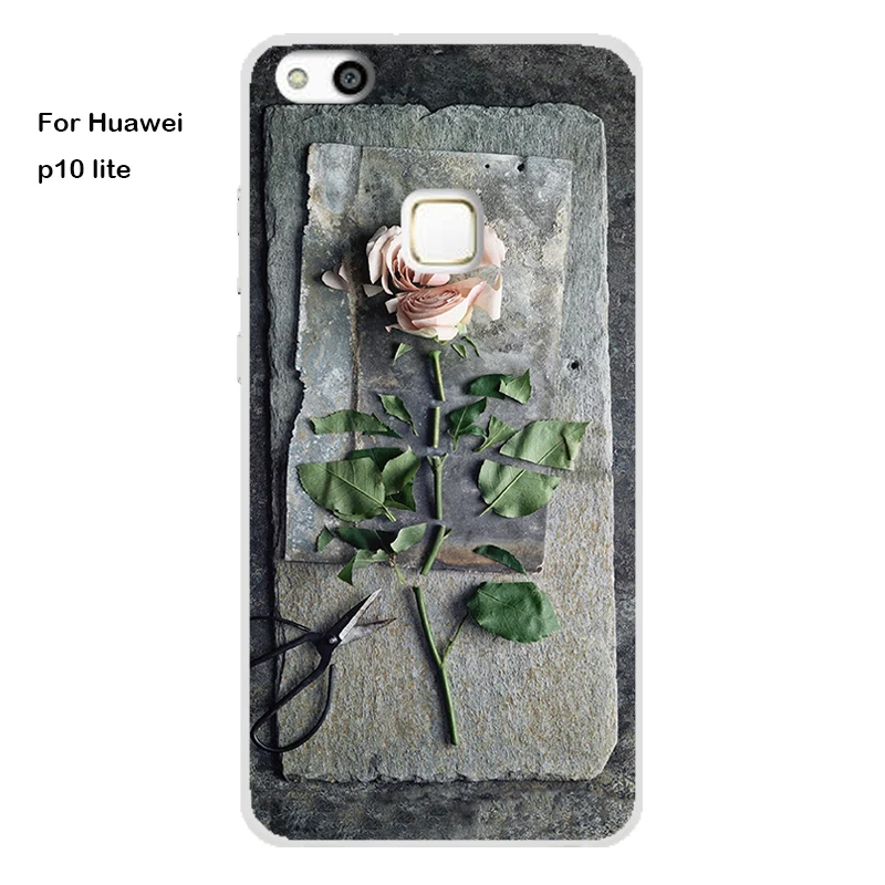 Huawei P10 lite Case Cover TPU Case For Huawei P10 lite Phone Cover Sweet Floral Cute Cat TPU P10 lite Soft Case Fashion 100%   9