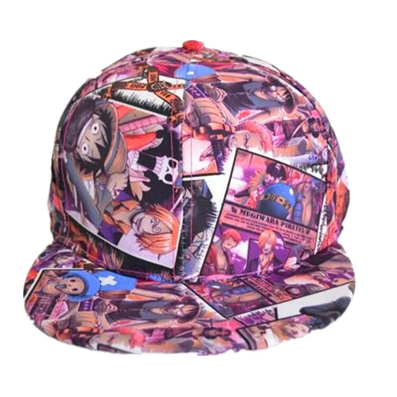 Аниме одна деталь бейсболка Sanji шляпа для мужчин и женщин Обезьяна D Луффи хип-хоп Snapback кепки s кости Trafalgar D водного права шапки M48 - Цвет: Фиолетовый