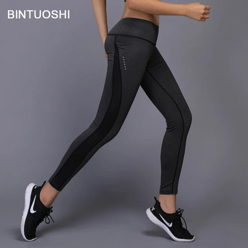 BINTUOSHI High Waist Yoga Pants Women Gym Workout font b Fitness b font Leggings Compression Running