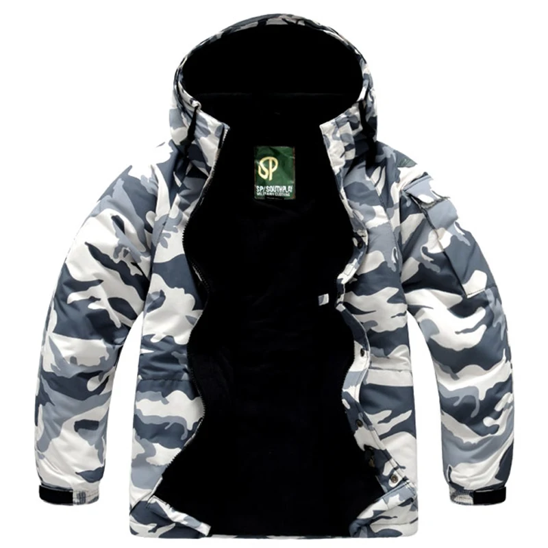 SouthPlay Мужская водонепроницаемая 10000 мм белая армейская камуфляжная теплая куртка
