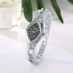 Женские со стразами полые Группа Diamond Dial аналоговые кварцевые браслет наручные часы