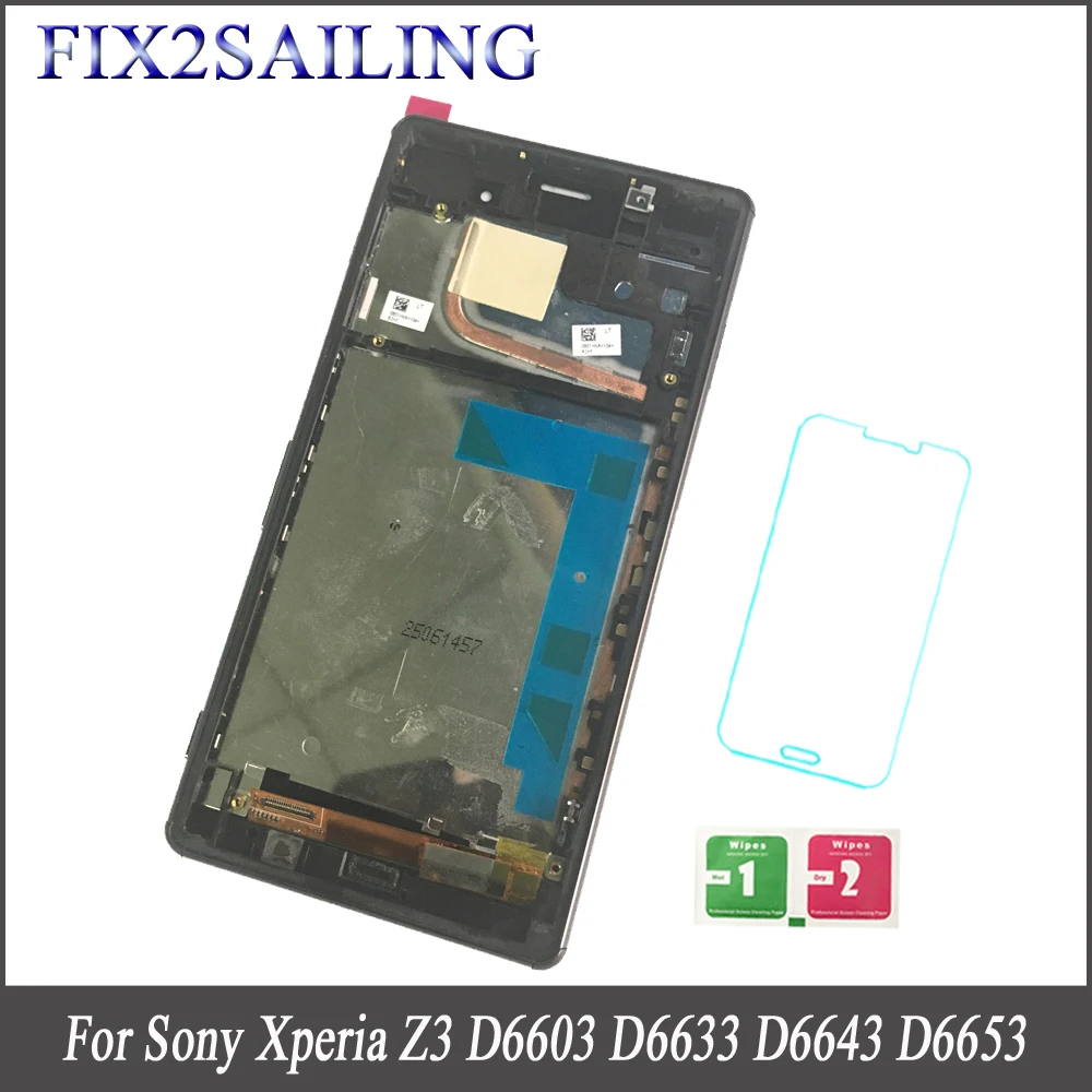 

100% Tested LCD Display Touch Screen Digitizer Assembly Replacement with Frame For Sony Xperia Z3 D6603 D6633 D6643 D6653