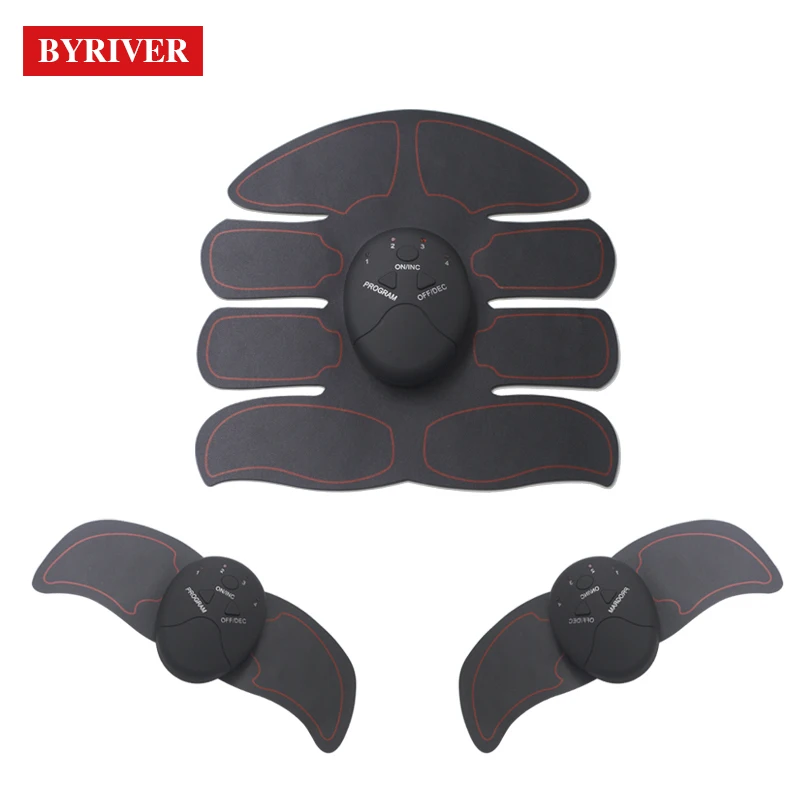 

BYRIVER Electric Wireless Abdominal Muscle Stimulator Pad EMS Trainer Vibrating Massager Smart Abs Stimulating Machine Exerciser