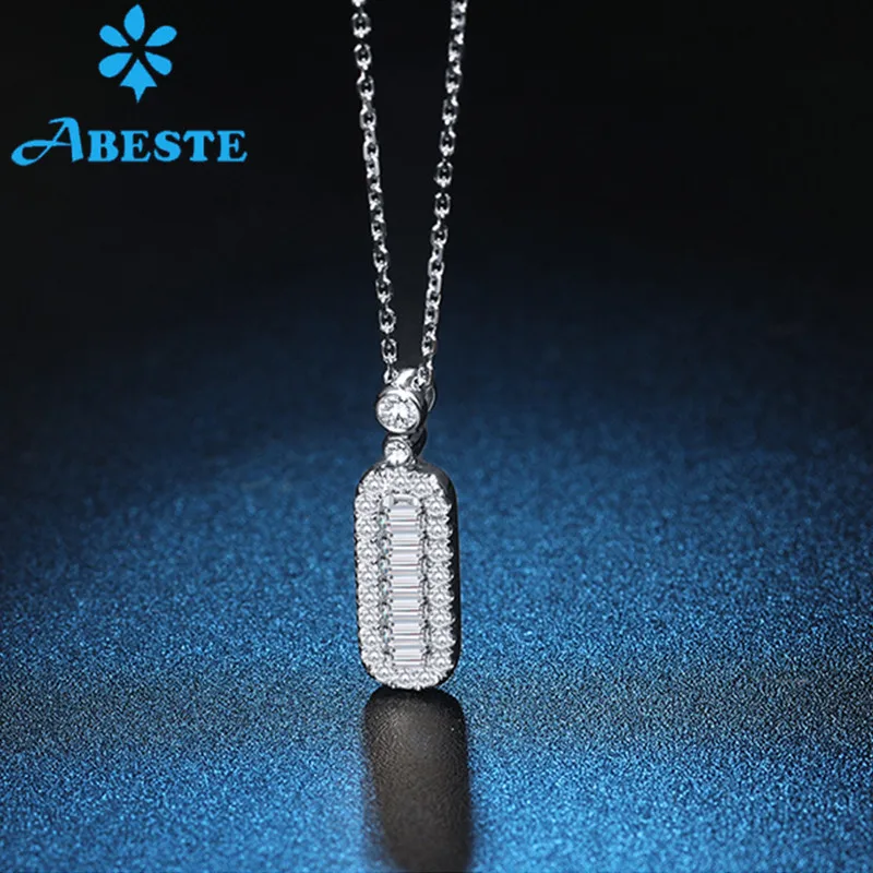 

ANI 18K Solid White/Rose/Yellow Gold Women Wedding Necklace 0.19 ct Real Diamond Engagement Pendant Necklace Chain