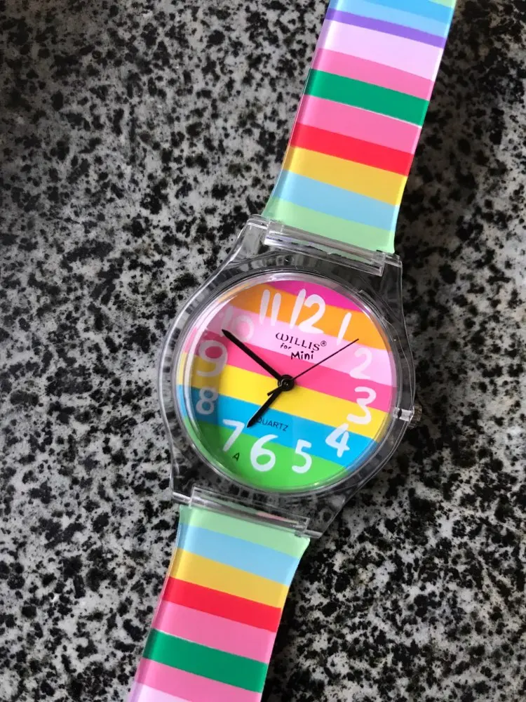 Lancardo Rainbow Quartz Luxury Girl Silicone Wrist Watch