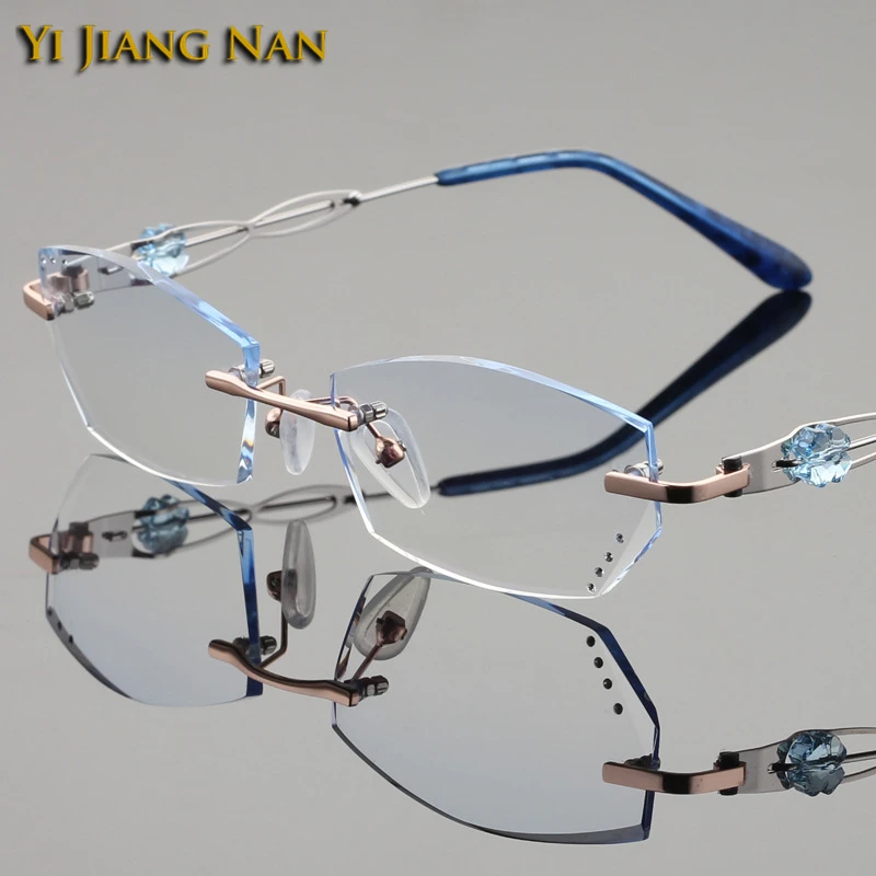 Diamant gradient Gold gradient Farbige Nan Blue purpl gradient Gläser Marke Vue pink Frauen gradient Schneiden Jiang Purpl Yi Lunette De Rezept gold Linsen Pink Brown Femme Brillen 7tqxHBS