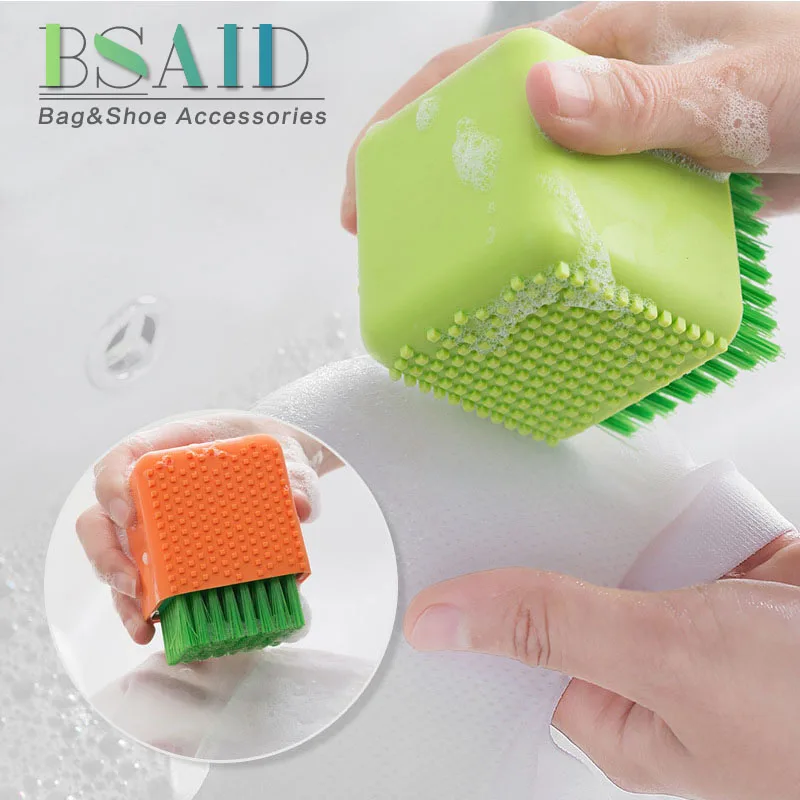 

BSAID Shoe Brush Mini Potted Multi-use Household Plastic, Cute Fabric/Plush Product Clothes Laundry Shoe Clean Silicone Brushes