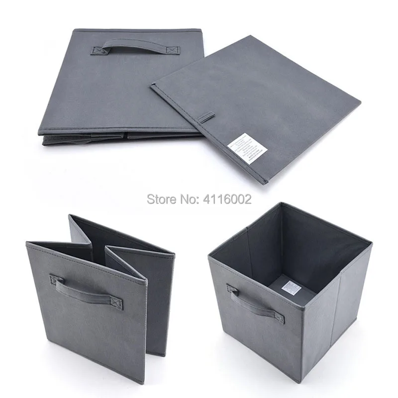 

20pcs Cube Non-woven Fabric Folding Storage Bins for Books Underwear Bra Socks Clothes Organizer Toys Storage Box Baskets