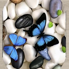 Еще белый серый инструмент для ухода за мтоциклом на синей бабочке 3d печать Нескользящая микрофибра гостиная современный Овальный моющийся коврик ковер