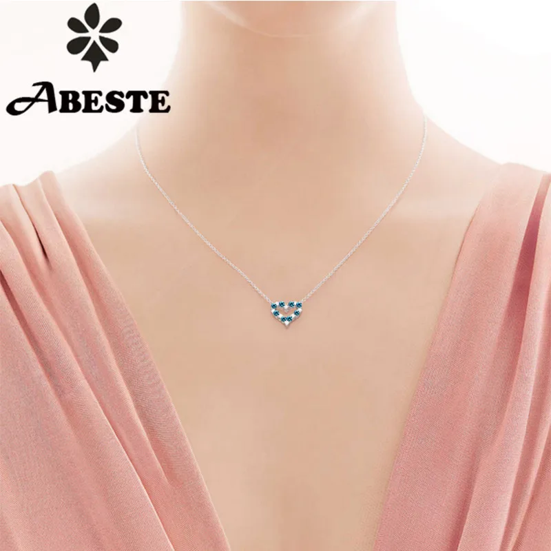 ANI 18 K (Au750) кулон из белого золота ожерелье Сертифицированный натуральный голубой