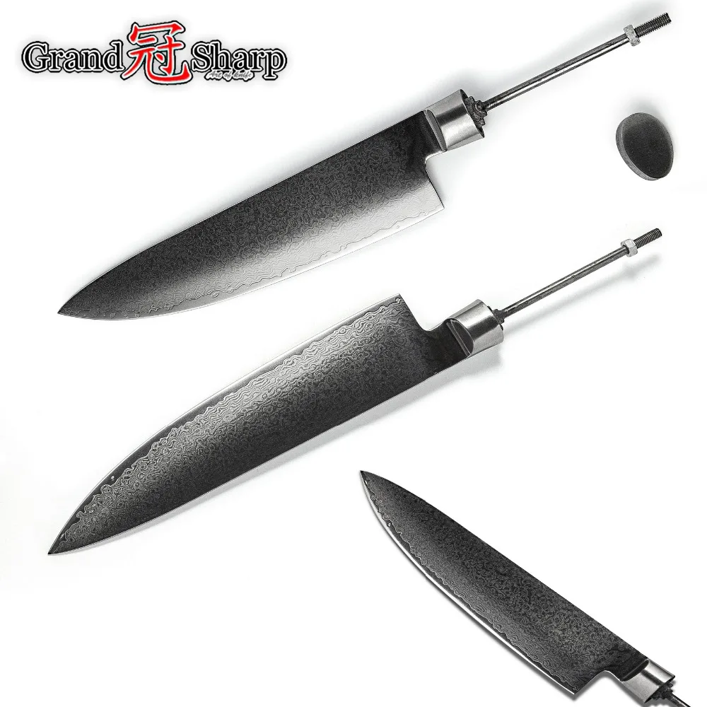 Дамасский нож шеф-повара пустой нож 67 слоев японской дамасской стали VG-10 дамасский кухонный нож Инструменты для "сделай сам" ножи части хобби