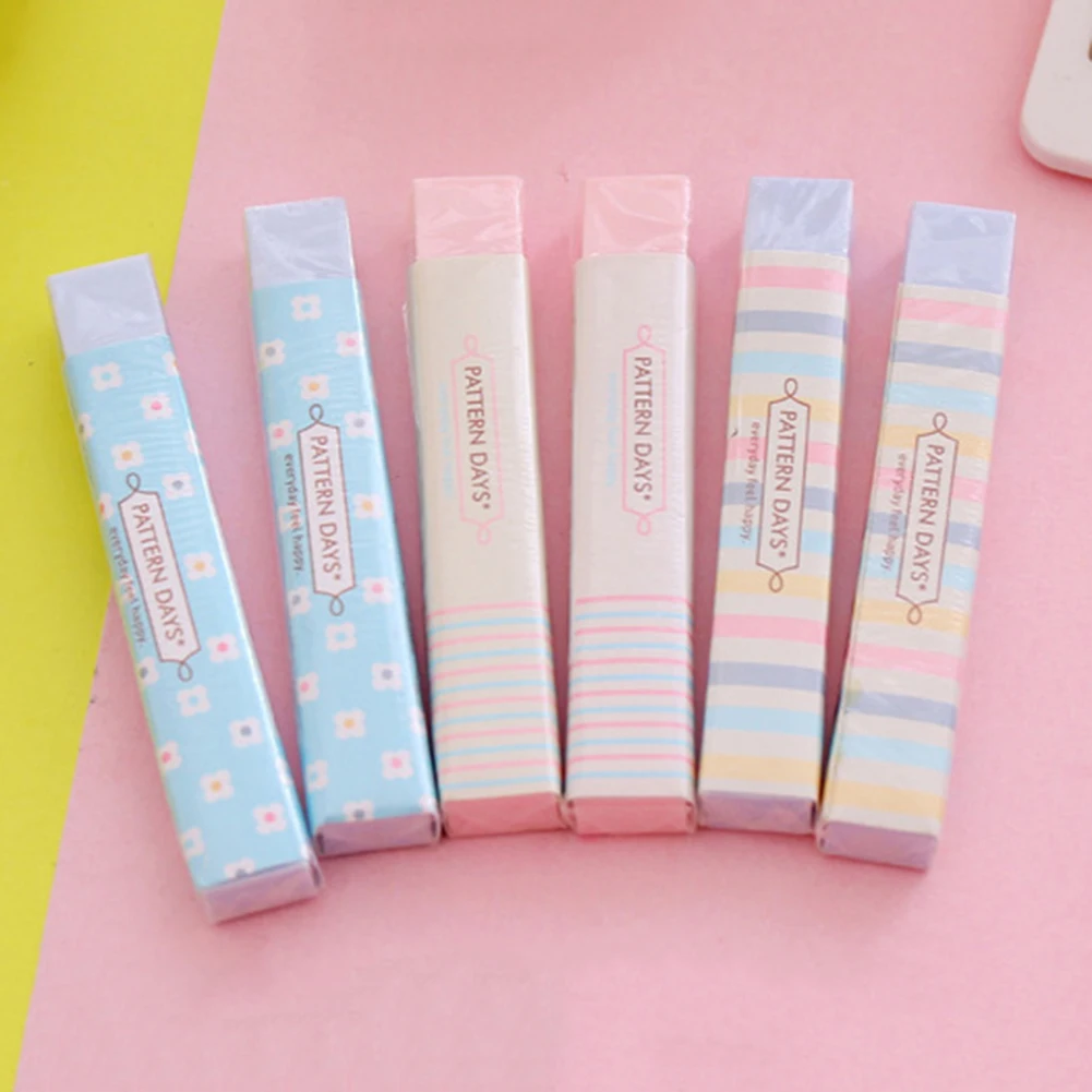 2 шт. Kawaii с цветочным рисунком резинки Цветной студент подарок школе питания |
