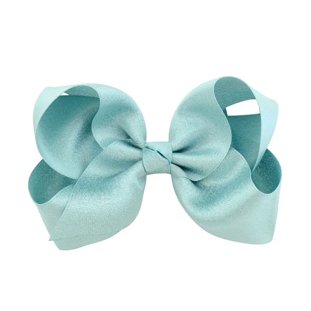 Retail 12 color 4 Inch Boutique New hair bows Solid Ribbon Bowknot Handmade DIY Hair Accessories With Alligator Clip 757 - Цвет: 7