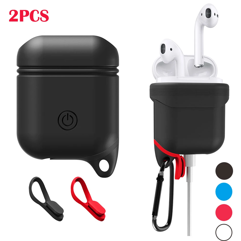 

2PCS Waterproof Silicone Soft Protective Cover Case Bluetooth Earphone Cases for AirPods in Ear Anti-life Water Dustproof